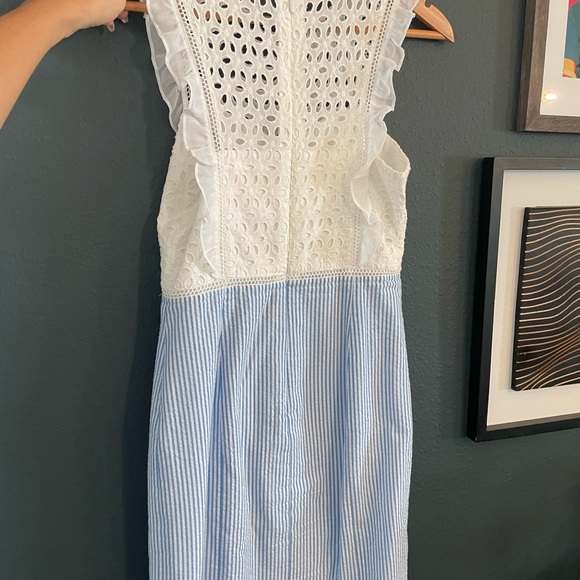 Lilly Pulitzer Blue Seersucker Dress - New Women | Color: White | Size: 00 - Picture 3 of 5